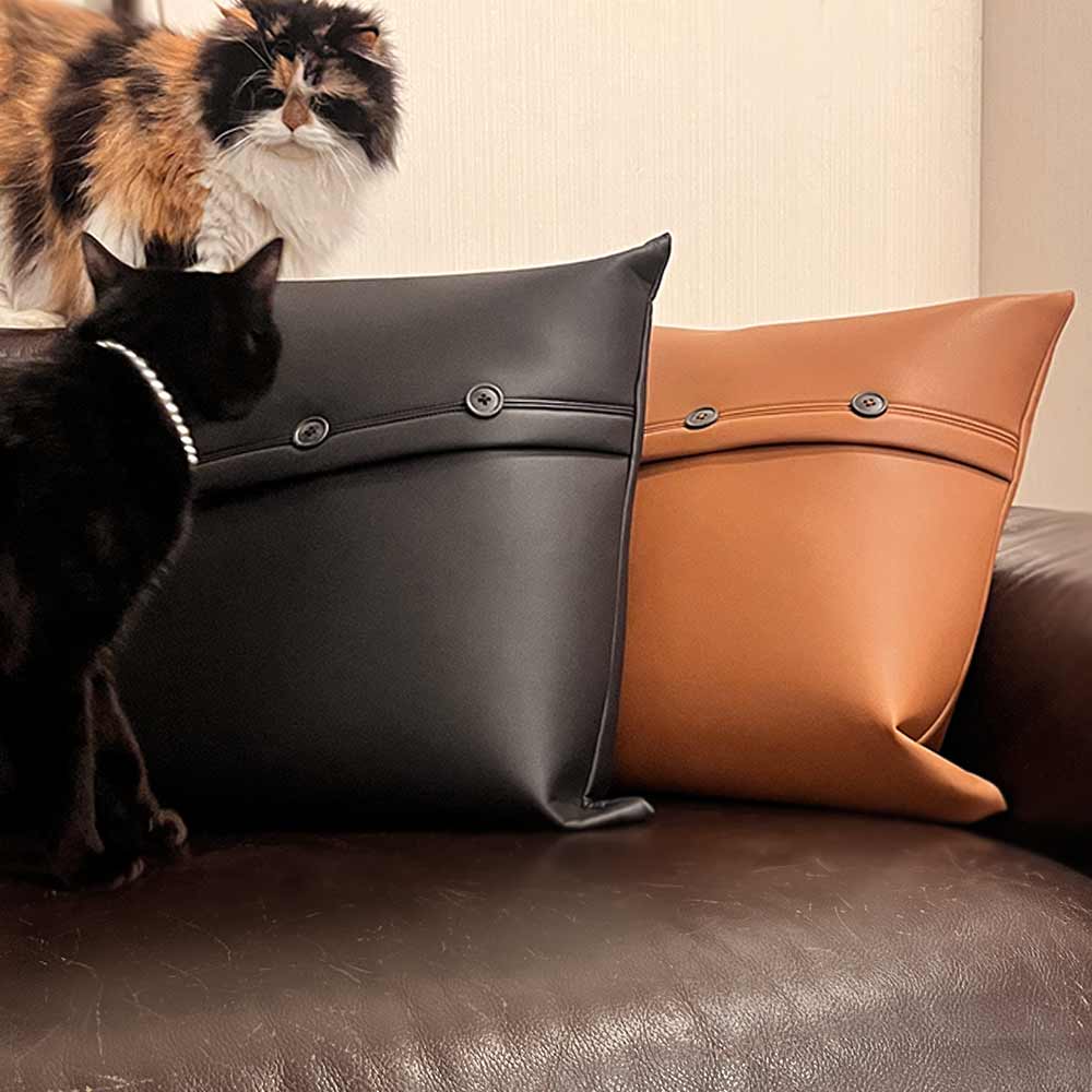 クッション　人工皮革 Cushion / Leatherlike - Sepia | doacara公式オンラインストア