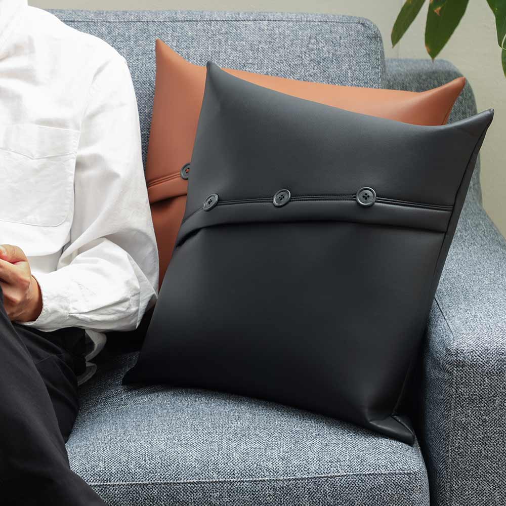 クッション　人工皮革 Cushion / Leatherlike - Brown | doacara公式オンラインストア